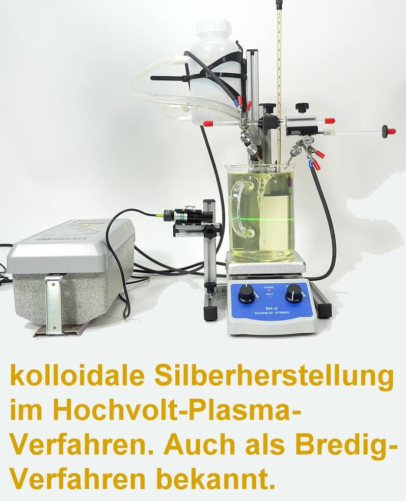 Herstellung kolloidales Silber im Hochvolt-Plasma-Verfahren
