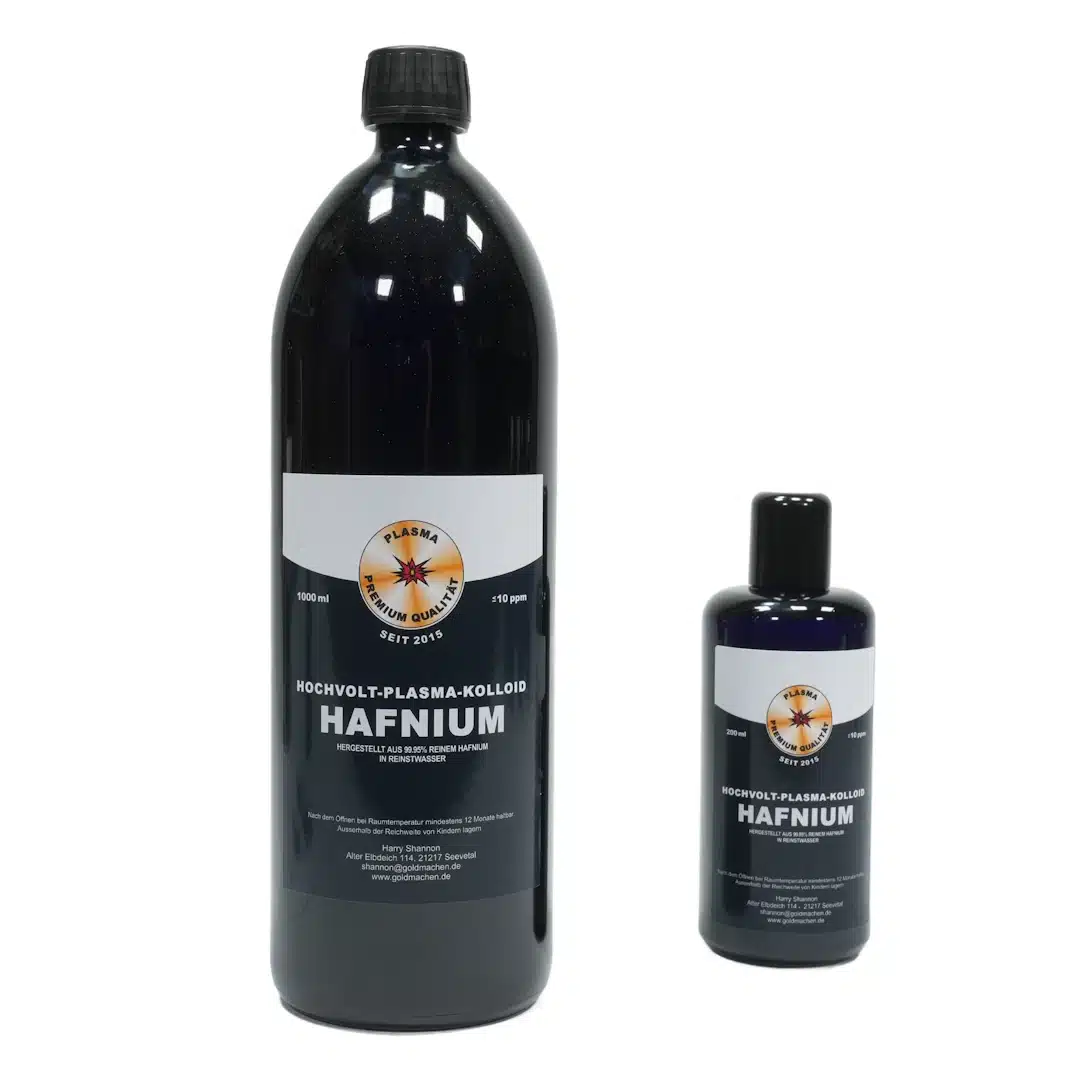 Kolloidales Hafnium in 200 ml und 1000 ml Flasche